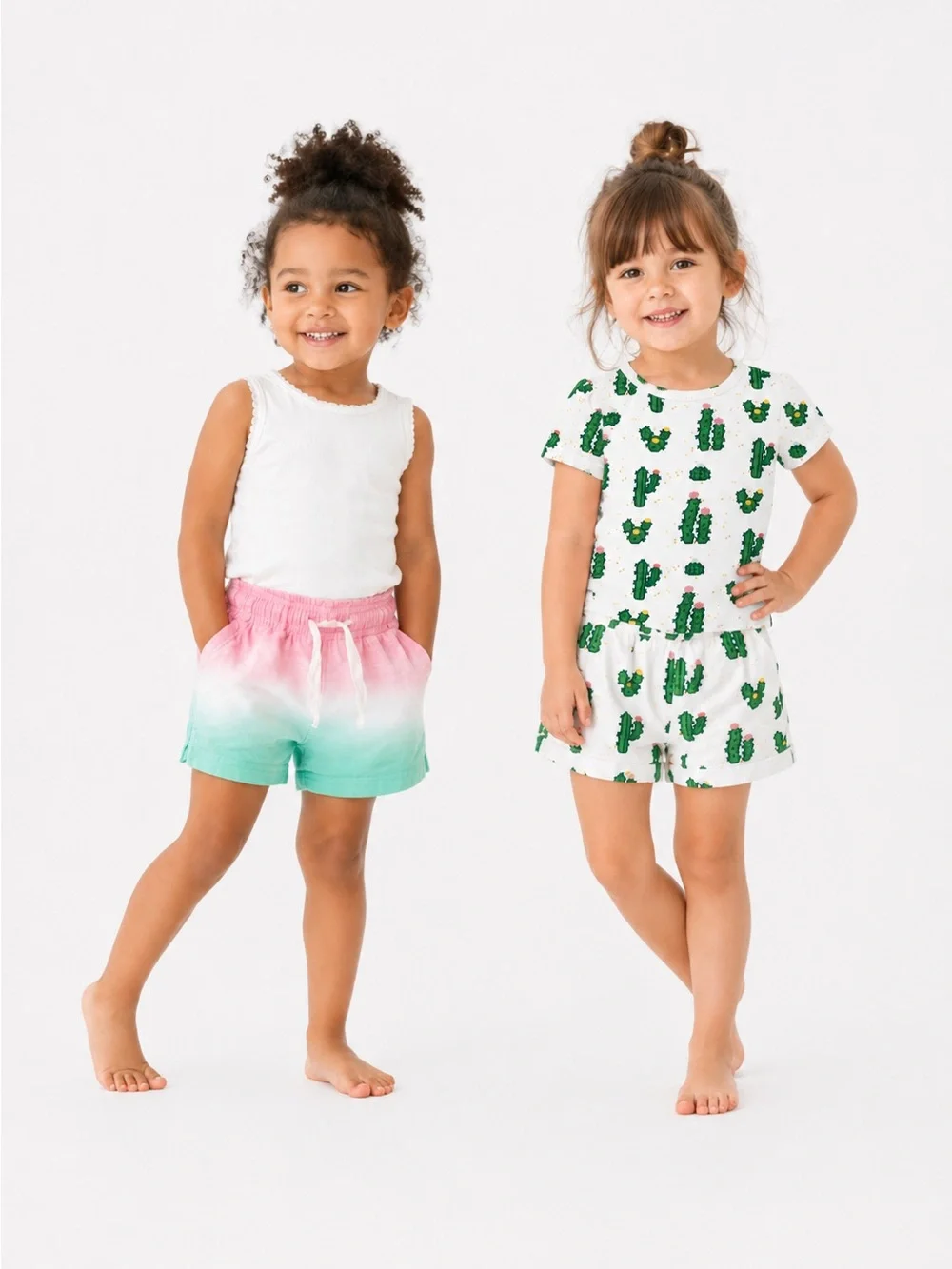 Monica + Andy Cactus Set + Primary Ombre Shorts Bundle 3T